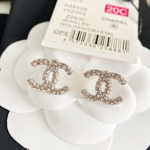 CHANEL香奈儿双c满钻耳钉耳环 商品图8