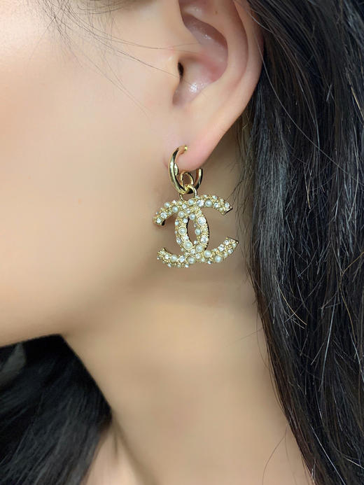 CHANEL香奈儿双c珍珠耳钉耳环 商品图0