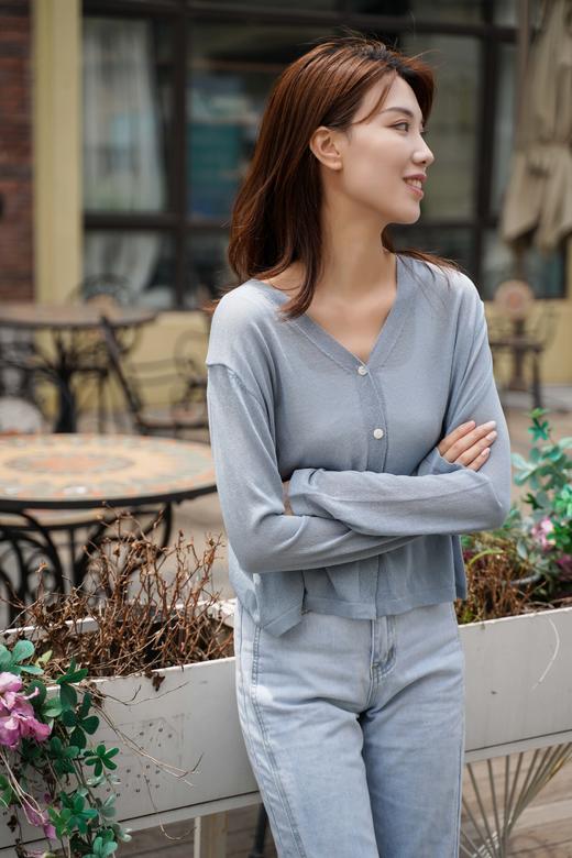 【热销】臣禾春夏【一衣三穿】宽松【百搭空调衫】防晒针织V领开衫外套S211010522【现货】 商品图8