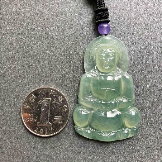 冰种晴水绿飘花翡翠大观音 商品图2