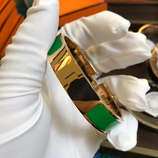 爱马仕H手镯-丛林绿珐琅 商品图7