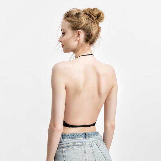 【两件更优惠】大露背礼服挂脖露肩文胸 薄款 度假隐形u型美背 蕾丝内衣女 无钢圈夏 商品图4