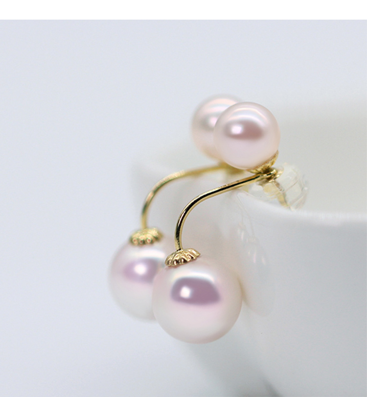 【臻选礼盒】花蜜akoya海水珍珠18k金项链,耳钉,耳线