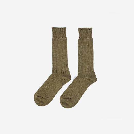 RoToTo LINEN COTTON CREW SOCKS日本奈良职人制棉麻罗纹袜子 商品图1