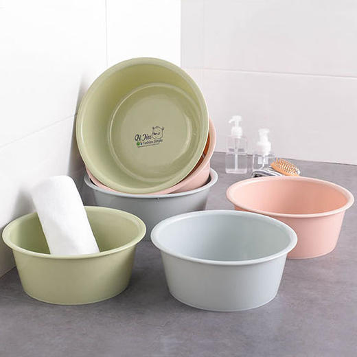 【加深设计三件套】圆形加厚塑料居家日用洗脸盆婴儿盆洗衣盆清洁工具 商品图2