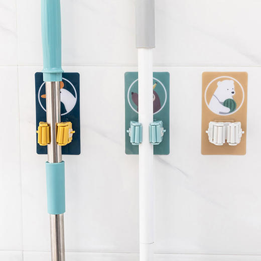 【免打孔拖把架】扫把卡座夹居家日用卫生间扫把架无痕粘胶壁挂式收纳整理 商品图2