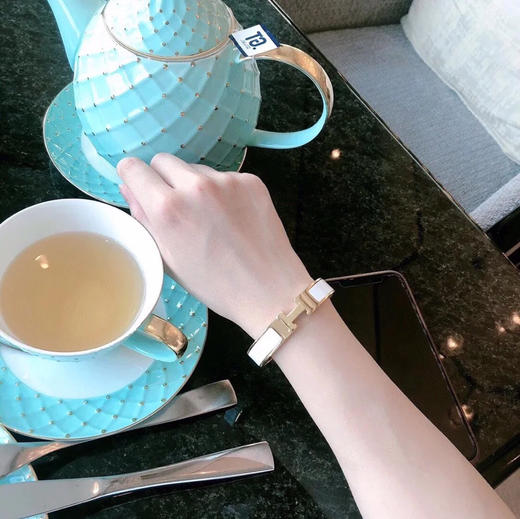 爱马仕H手镯-白色珐琅 商品图1