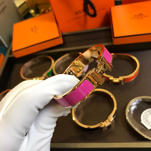 爱马仕H手镯-玫红色珐琅 商品图3