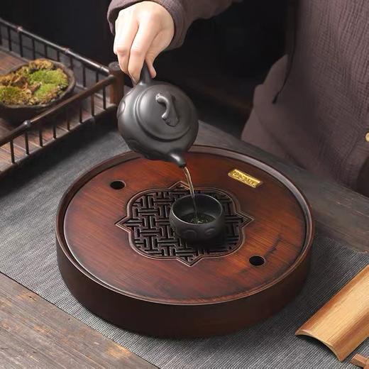 尚置丨华夏之窗 碳化竹制储水式茶盘 小号/中号 2款可选 茶桌必备    商品图2