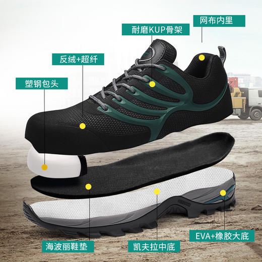 强人休闲鞋男际华3515户外凯夫拉防砸防穿刺6KV电绝缘安全防护工作鞋 商品图0