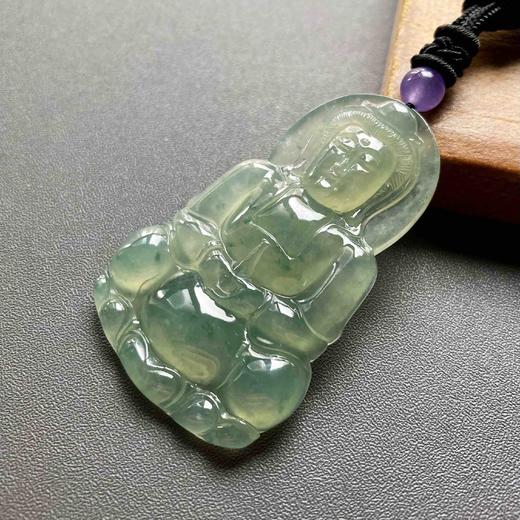 冰种晴水绿飘花翡翠大观音 商品图7