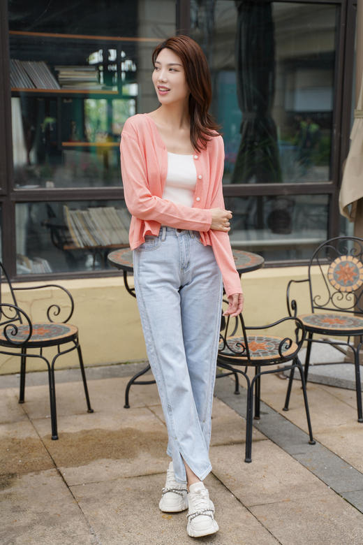 【热销】臣禾春夏【一衣三穿】宽松【百搭空调衫】防晒针织V领开衫外套S211010522【现货】 商品图9