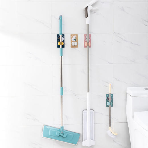 【免打孔拖把架】扫把卡座夹居家日用卫生间扫把架无痕粘胶壁挂式收纳整理 商品图4