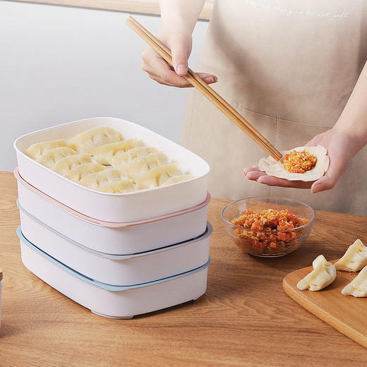 【保鲜收纳盒】密封保鲜饺子盒冰箱生鲜带盖多层冻饺子冻馄钝盒子【9.9包邮】 商品图3