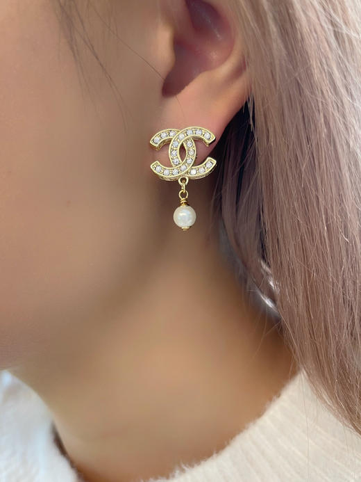 CHANEL香奈儿双c珍珠耳钉耳环 商品图0