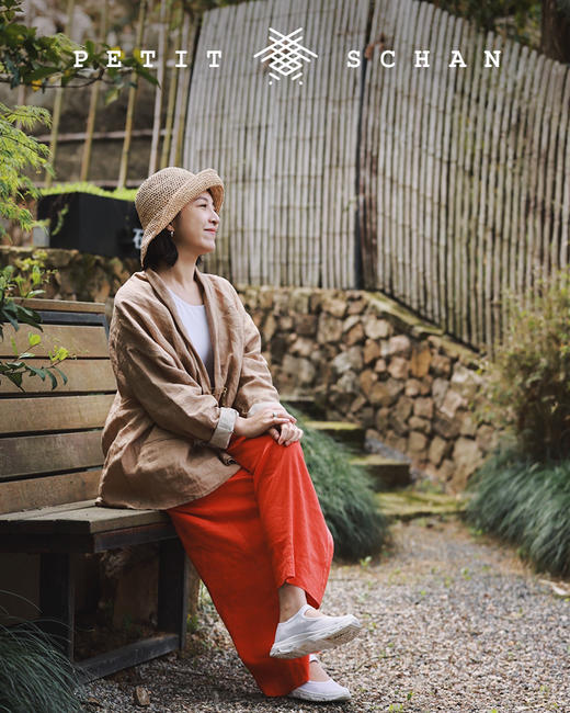 PETIT SCHAN小闪  CLO#027 Flow心流  36支盐缩工艺细亚麻东方禅意外套/裤子 商品图11