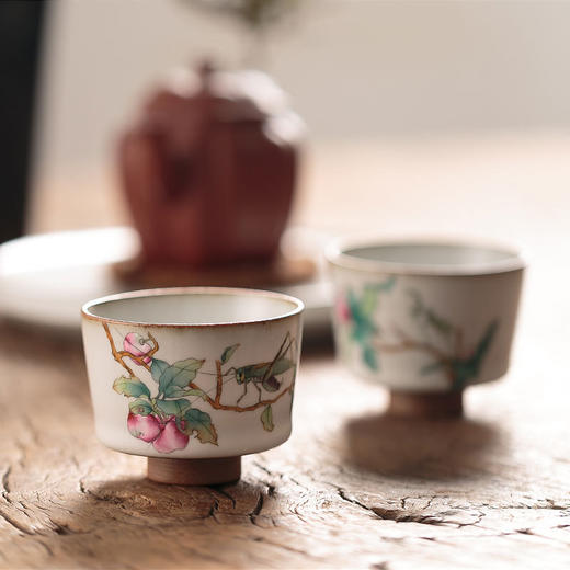 「汝窑手绘品茗杯功夫小茶杯」开片可养 景德镇手工陶瓷主人杯单杯 商品图2