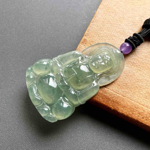 冰种晴水绿飘花翡翠大观音 商品图9
