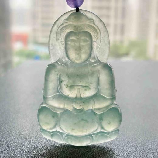冰种晴水绿飘花翡翠大观音 商品图6