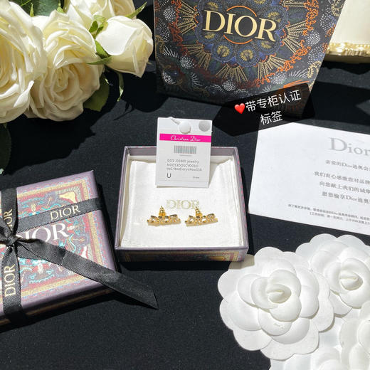 DIOR迪奥满钻字母耳钉耳环 商品图1