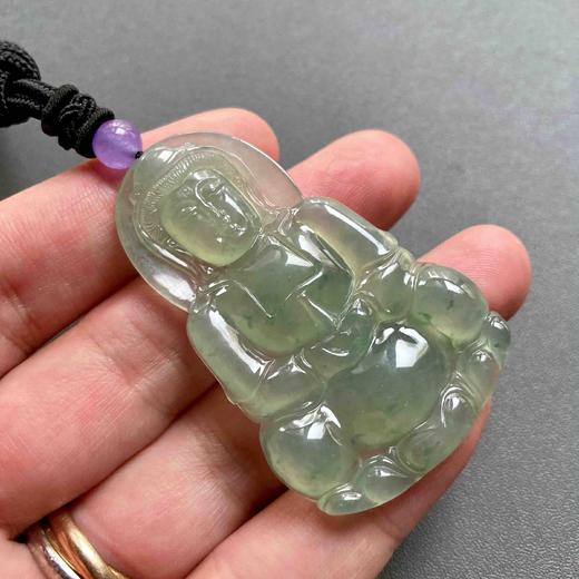 冰种晴水绿飘花翡翠大观音 商品图12