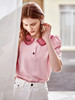 欧芮儿粉色雪纺衫女2021领百搭宽松洋气设计感小众上衣 商品缩略图1