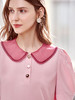 欧芮儿粉色雪纺衫女2021领百搭宽松洋气设计感小众上衣 商品缩略图0