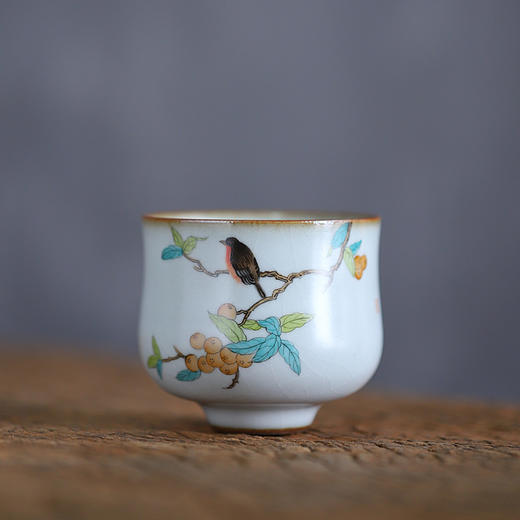 「汝窑手绘三才盖碗功夫茶杯公道杯」开片可养景德镇手工陶瓷三泡台 分茶器 主人杯 商品图7