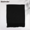 雪绒花Edelweiss 绵羊毛大披肩黑色保暖纯色长方形围巾春秋季通用 商品缩略图4