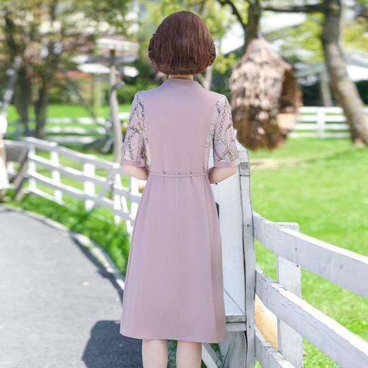 【服饰鞋包】中年女士夏天洋气仿真丝收腰裙子显高 商品图3