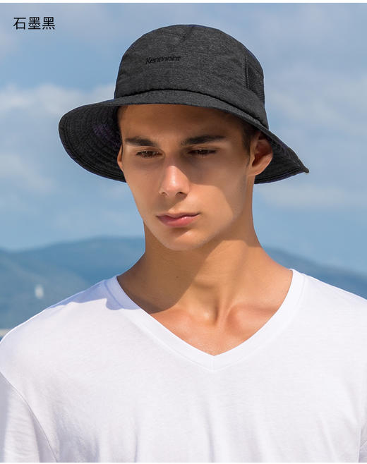 卡蒙可折叠透气网眼防风防晒钓鱼渔夫帽男士夏季防紫外线遮阳帽薄KM-3706 商品图1