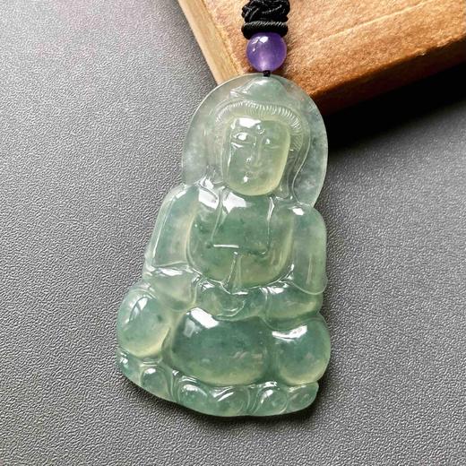 冰种晴水绿飘花翡翠大观音 商品图8