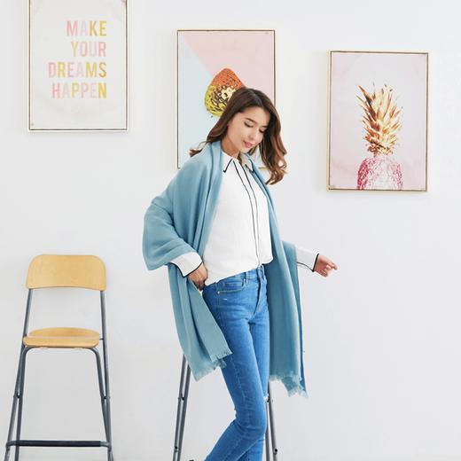 雪绒花Edelweiss 纯色长方形围巾女旗袍披肩外搭高端时尚洋气长巾 商品图2