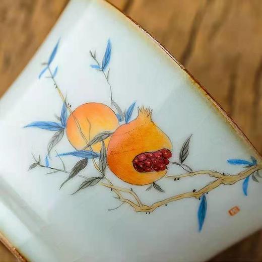 「汝窑手绘品茗杯功夫茶杯」开片可养 景德镇手工陶瓷小号主人杯茶 商品图3