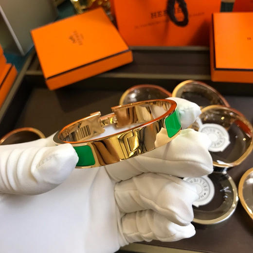 爱马仕H手镯-丛林绿珐琅 商品图4