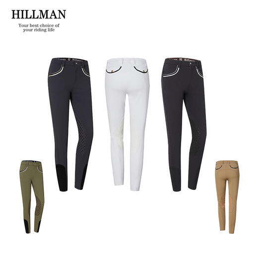 进口冬季加绒Hillman新款男女速干硅胶防滑马术马裤半皮马术马裤！112 商品图4