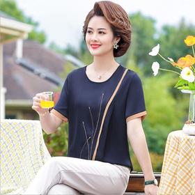 【服饰鞋包】*木清清夏装短袖雪纺t恤套装中老年女夏季洋气休闲