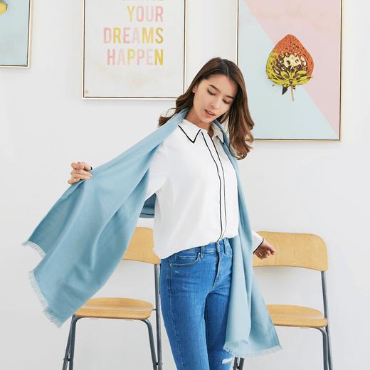 雪绒花Edelweiss 纯色长方形围巾女旗袍披肩外搭高端时尚洋气长巾 商品图1