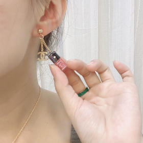 CHANEL香奈儿双c香水瓶耳钉耳环