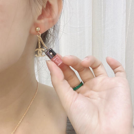 CHANEL香奈儿双c香水瓶耳钉耳环 商品图0