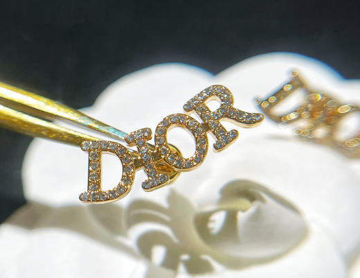 DIOR迪奥满钻字母耳钉耳环 商品图7