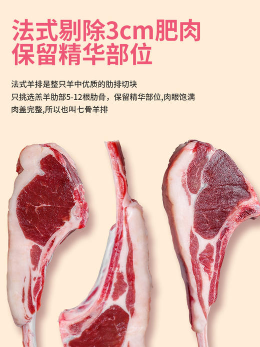 手抓羊排原切山姆同款原味无腌制香煎法式羊排600g，送调料 商品图1