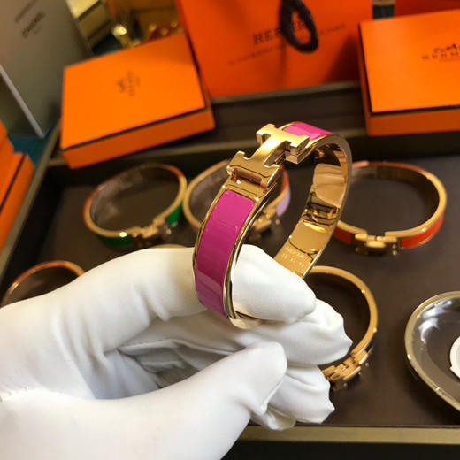 爱马仕H手镯-玫红色珐琅 商品图2