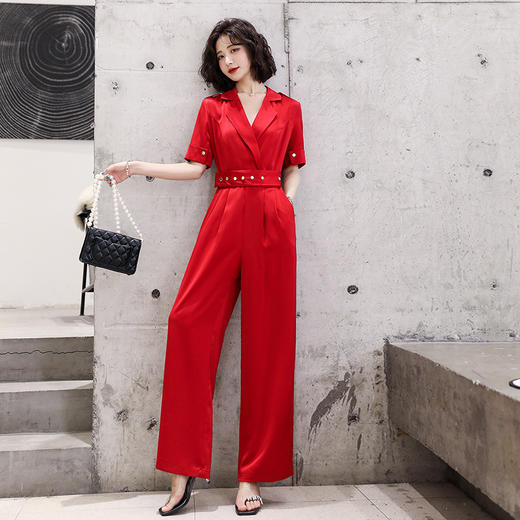 夏季时尚优雅通勤潮流薄款直筒收腰连体裤HR-HMG2103 商品图3