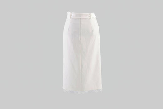 花边摆侧前叉高腰封腰带铅笔半裙（附腰带） 商品图1