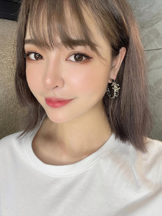 CHANEL香奈儿双c黑皮绳耳钉耳环 商品图1