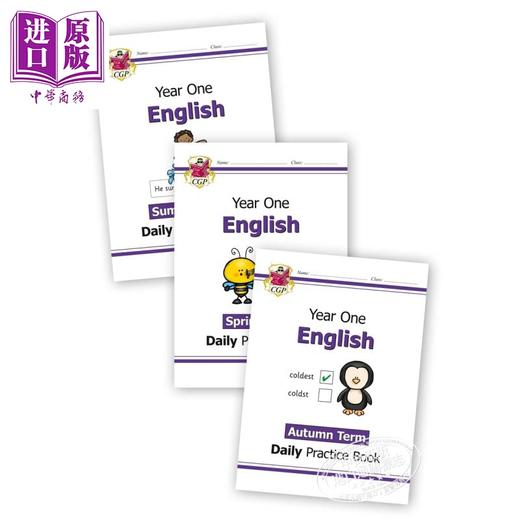 CGP New KS1 English Daily Practice Book 每日英语练习套装 1年级 单词+标点+语法+篇章阅读 5-6岁  商品图0