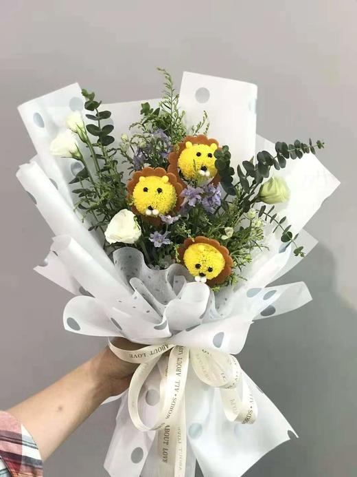 【表情包2】乒乓菊卡通创意花束套装（5套/包） 鲜花胶 商品图2