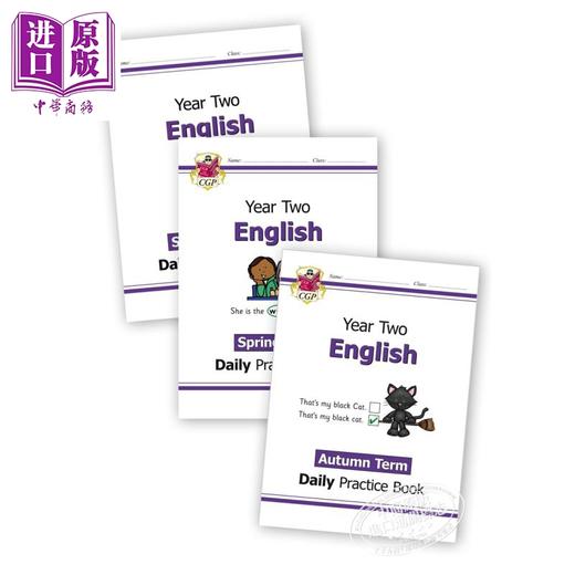 预售 CGP New KS1 English Daily Practice Book 每日英语练习套装 2年级 单词+标点+语法+篇章阅读 6-7岁  商品图0