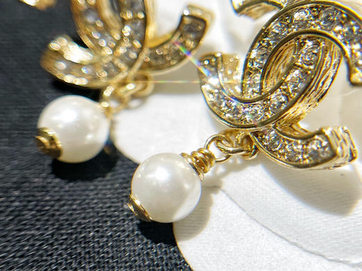 CHANEL香奈儿双c珍珠耳钉耳环 商品图7